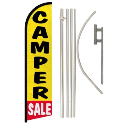 Camper Sale Full Curve Windless Swooper Flag Pole Kit RV Dealership