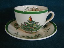 Spode Christmas Tree Cup and Saucer Set s - Made in England