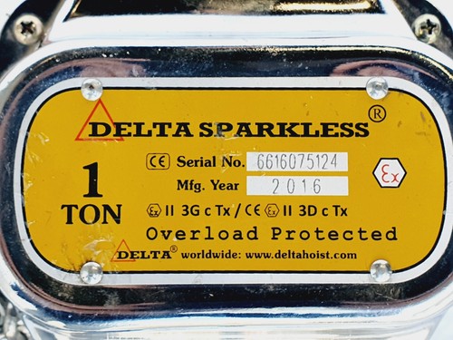 DELTA SPARKLESS Manual Chain Hoist 1000 Kg, 1 Ton, Spark-proof, ATEX Zone 2 - Picture 4 of 5