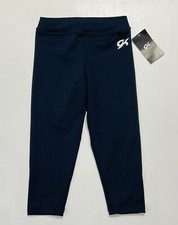 GK Elite Sportswear Athletic Capri Crop Stretch Legging AS Adult Small Blue NWT