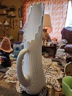 Vtg Fenton Milk Glass Hobnail Swung Drip Vase / Pitcher 15"