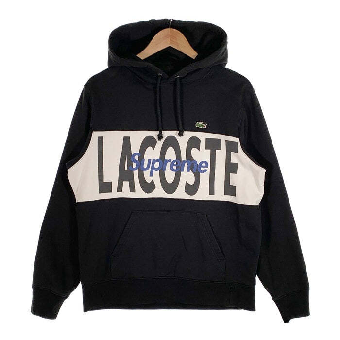Supreme 19AW LACOSTE Logo Panel Hooded Sweatshirt Pullover Sweat  