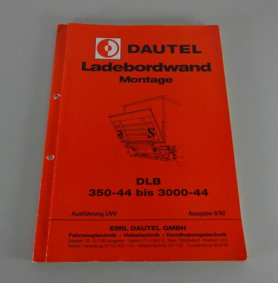 Montageanleitung Dautel Ladebordwand DLB 350-44 bis 3000-44 - Stand 09/1992