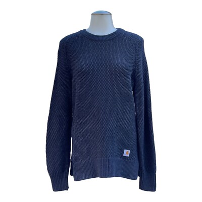 CARHARTT Womens S 4 6 Waffle Knit Sweater Crew Neck Pullover
