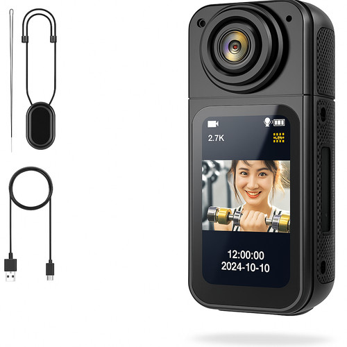 4K Thumb Action Camera, Mini WiFi Action Camera with 1.47 Inch LCD - (Black)