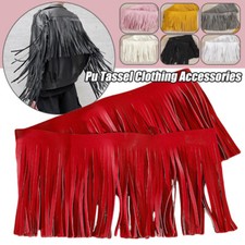 3 Meters Double-sided PU Leather Tassel Fringe Trim Dress Hem Bag Sewing Craft