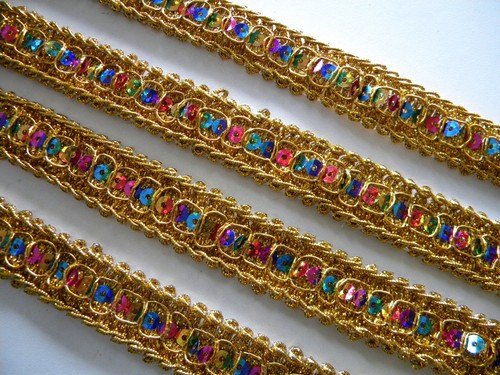 8/2 M elegante finitura bordo pizzo oro colorato 2 cm cucito matrimonio non elastico MR - Foto 3 di 5