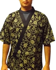 Men Women Sushi Server Uniform Flowers Happi Coat Kimono Sushi Chef Uniform NEW