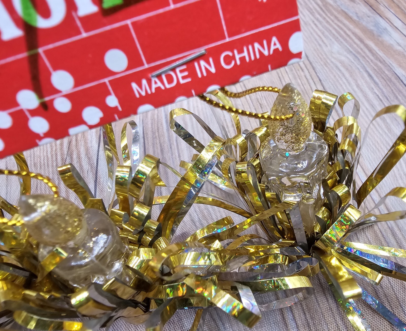 Vintage Christmas 8 String Light Bulb Covers Blue & Gold & Silver