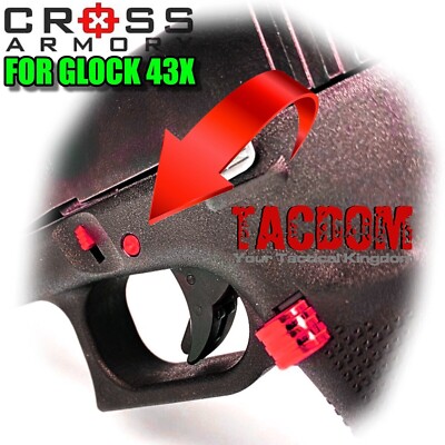 Cross Armory RED for GL0CK 43 43X 48 DIMPLE Pins & SLIDE LOCK