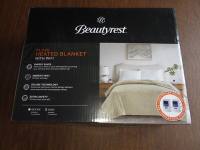 Beautyrest Microplush Heated Blanket w/ Wifi Technology  King Taupe, 90''x 100''
