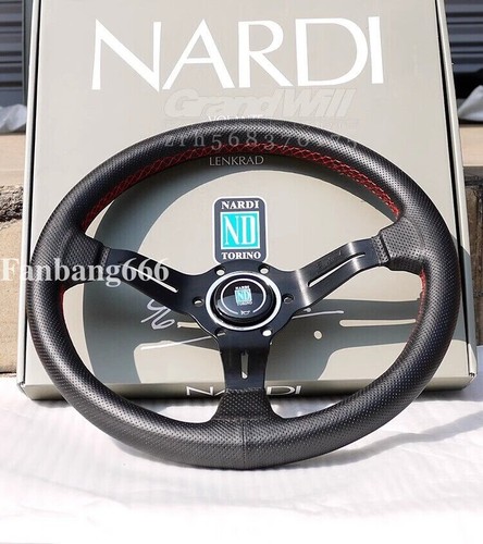 NARDI 330mm 13' Perforated Leather Mid-deep 50mm 2' Racing Sport Steering Wheel - Picture 1 of 16
