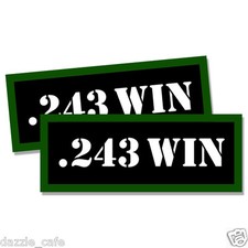243 WIN Ammo Can 2x Labels Ammunition Case stickers decals 2 pack 3" x 1.15" 