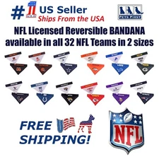 Pets First NFL Reversible Dog Bandana with Embroidered Team Name & Logo