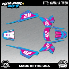 Graphics Kit for Yamaha PW50 (1990-2023) PW-50 PW 50 Lethal series-Cyan Magenta