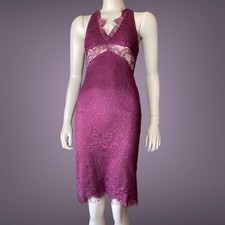 D&G Dolce&Gabbana Vintage Burgundy Guipure Evening Dress Size XS-S