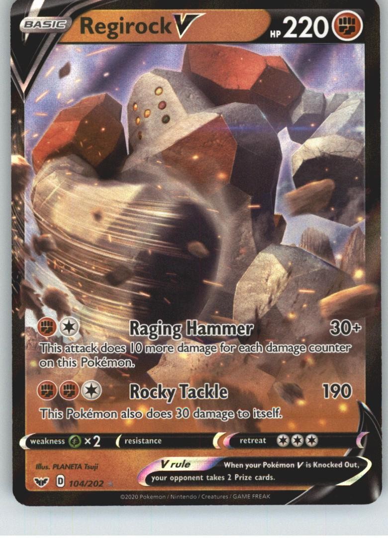 Regirock V SWSH01: Sword & Shield Base Set [104/202] Ultra Rare Holofoil NM P...