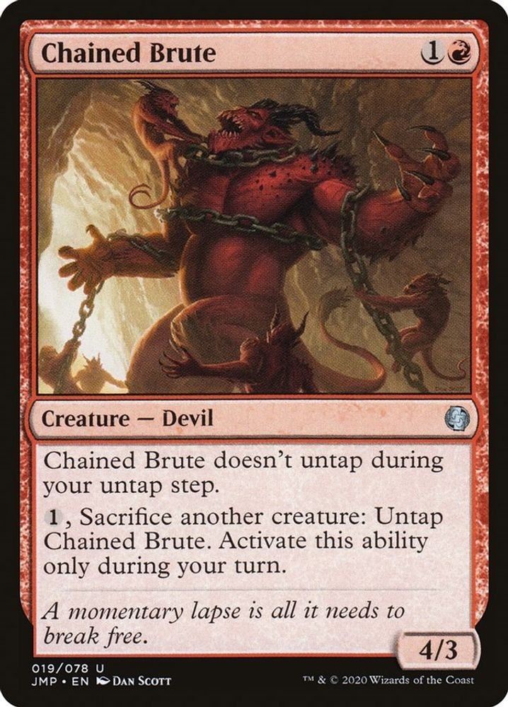 2020 Magic: The Gathering: Jumpstart - Chained Brute (#19, U, Near Mint)