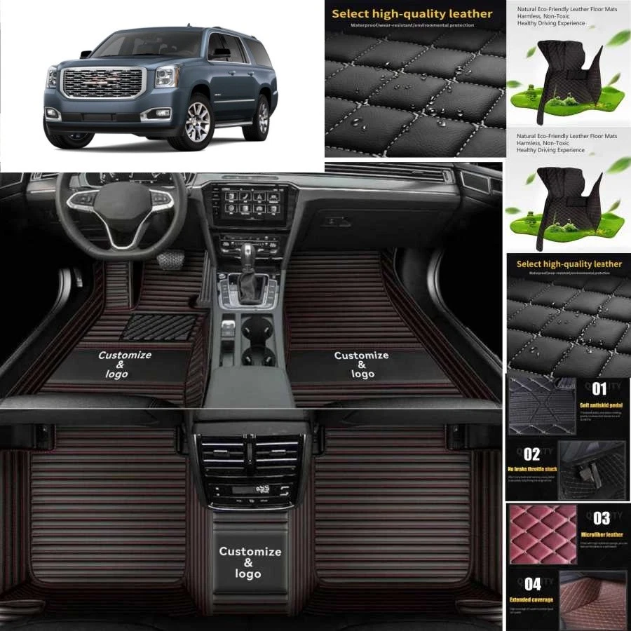 For GMC Yukon XL Car Floor Mats Luxury Waterproof Liners Carpets Cargo Custom - Изображение 3 из 4