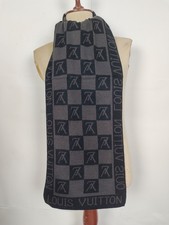 Sciarpa sciarpa invernale Louis Vuitton originale vintage lana grigio/nero