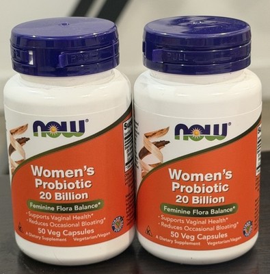 2 pk NOW Women's Probiotic 20 Billion CFU 50 Veg Capsule Vaginal Health Bloating