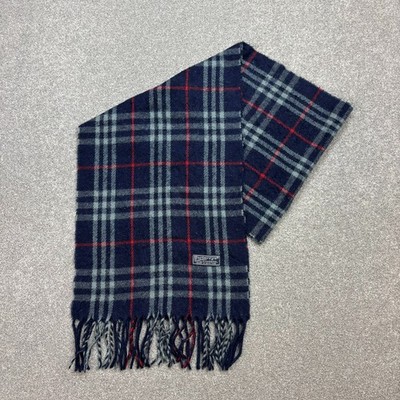 Burberry London Schal 58 x 11 Zoll blau Nova Check 100 % Lammwolle...