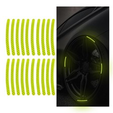 20PCS Car Wheel Stripe Reflective Stickers, Car Wheel Night Safety Warning Stick