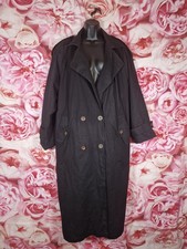 Vintage Towne From London Fog Black Double-Breasted Long Coat - Size 14 Reg