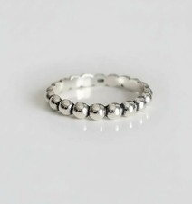 Sterling Silver 925 Beaded Stacking Ring