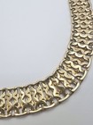 Vintage MONET Gold Tone Woven Fancy Flat Link Chain Collar Necklace 17” — photo 5
