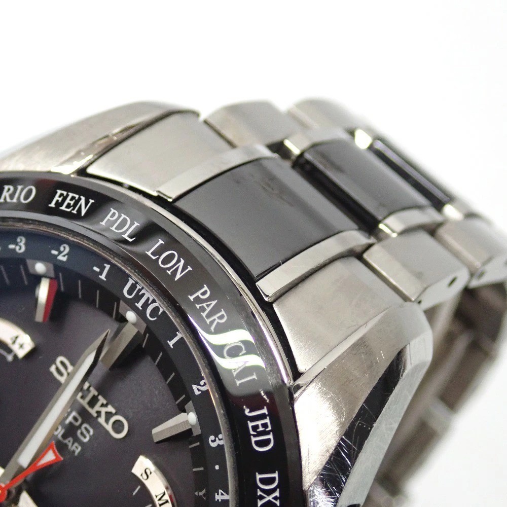 t*※様 SEIKO GPS SOLARクロノグラフ 時計 8X53-0AB0- Seiko [Box Paper] SEIKO Astron 8X53-0AB0-2 GPS Solar Black