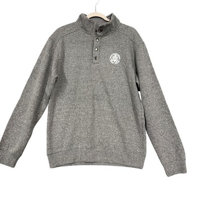 Top Of The World Sweatshirt Mens Medium Gray Henley Fleece US Embassy London