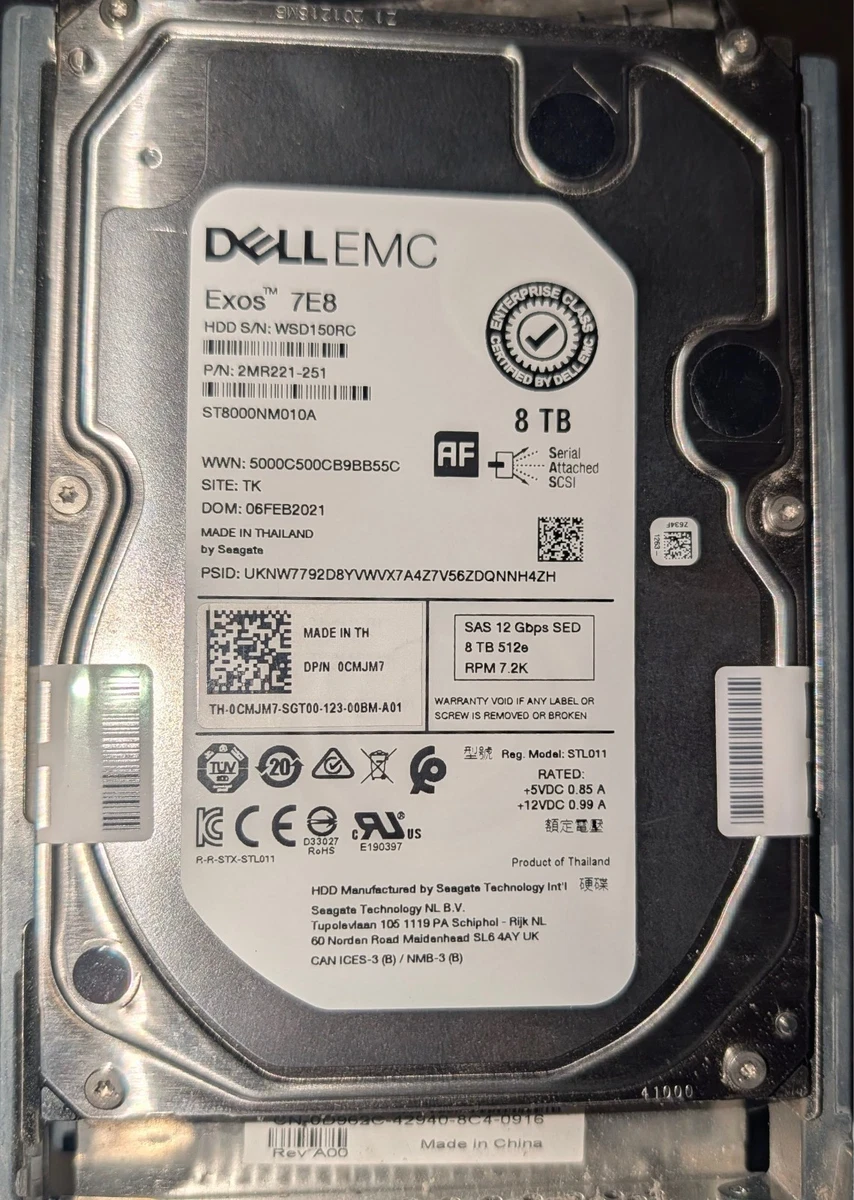 Dell SAS Internal Hard Disk Drives 8 TB Storage Capacity for sale