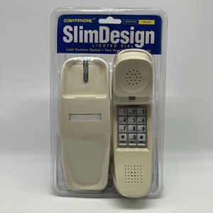 Conairphone SlimDesign SW204ACS Almond Lighted Dial Wall Desk Phone New - R3