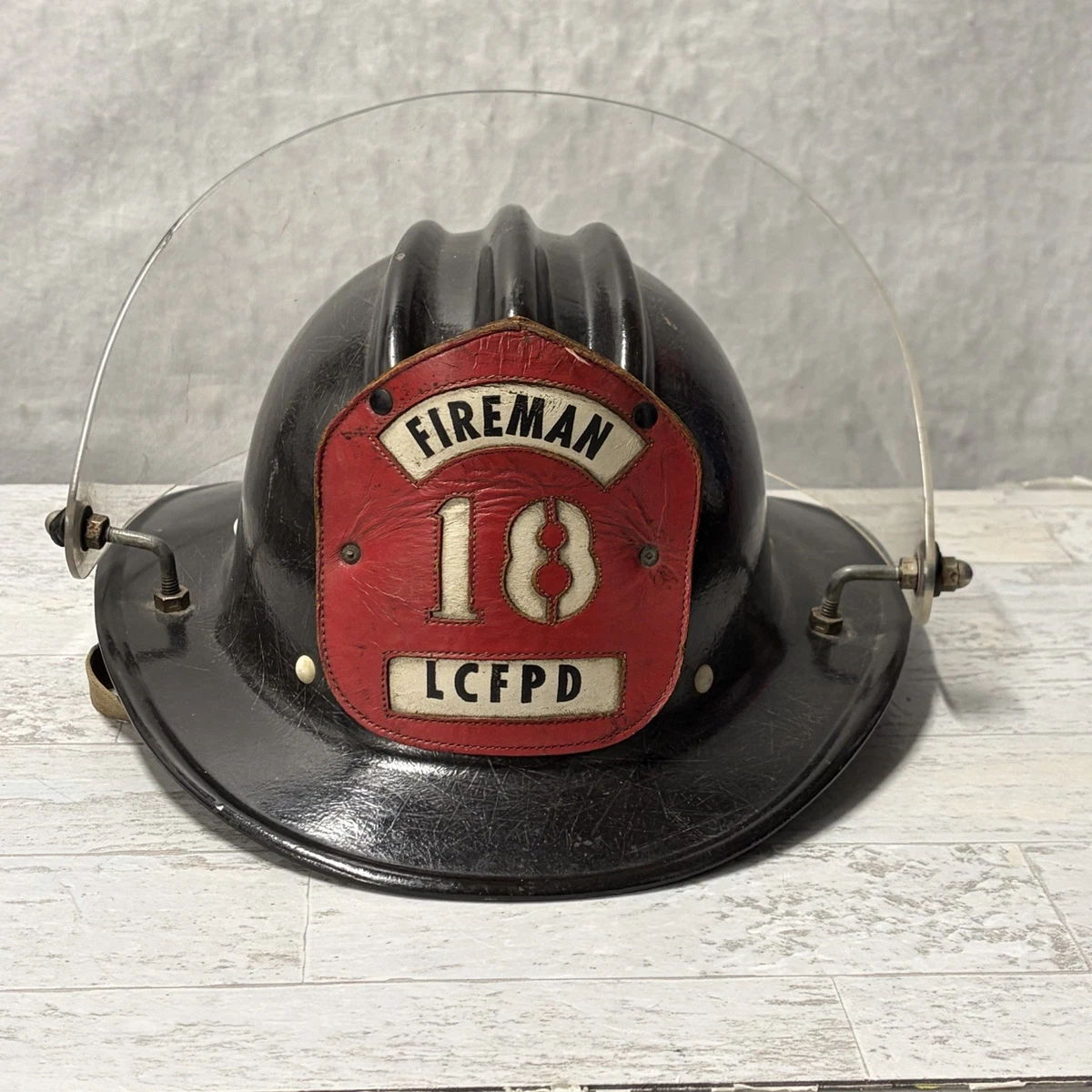 Leather Fire Helmet Shield for sale | eBay