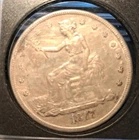 1877-P US Seated Trade Silver Dollar Coin XF-AU