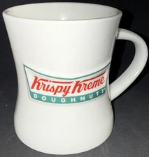 Krispy Kreme Doughnuts Raised Logo Heavy Ceramic Coffee Mug Cup