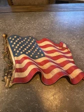 Vintage Burwood Products Company 0173 American Flag Plastic Wall Decor