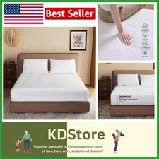 Soft & Breathable King Fitted Sheet - 100% Egyptian Cotton, OEKO-TEX Certified