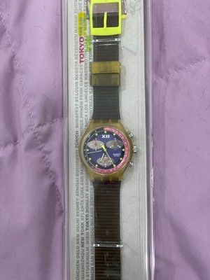 Swatch Chrono Watch BLUE CHIP SCK101 with Case & Papers 1993 NOS New Battery