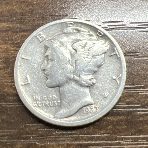 1937-D MERCURY SILVER DIME ACTUAL Coin Get Today & Save & Fill Your Collection