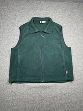 Woolrich Mens Vest XL Green Polartec Vintage Fleece USA Made Full Zip Hiking