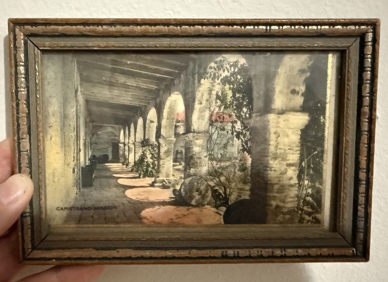 Vintage Postcard San Juan Capistrano Mission California Gold Frame Gallery Wall