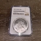 1991 $1 American Silver Eagle NGC Gem Uncirculated Brown Label