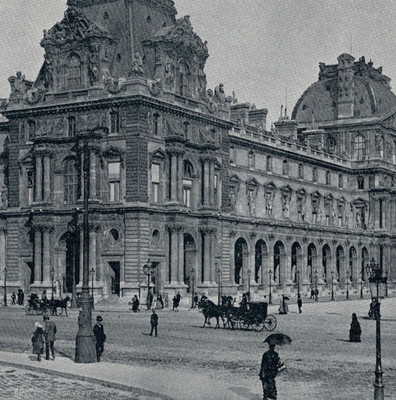 Louvre Buildings Paris France Grand Museum Architecture View 1892 Antique Print