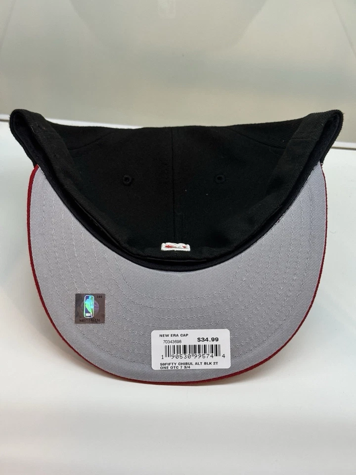 New Era 59FIFTY Chicago Bulls Clásico Negro/Rojo Sombrero Ajustado Talla 7 3/4 Foto 2 de 3