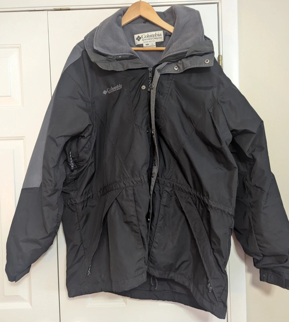 Columbia Double Wammy Men's 3 in 1 Ski Jacket XL, Lined, Black &Gray, Vintage