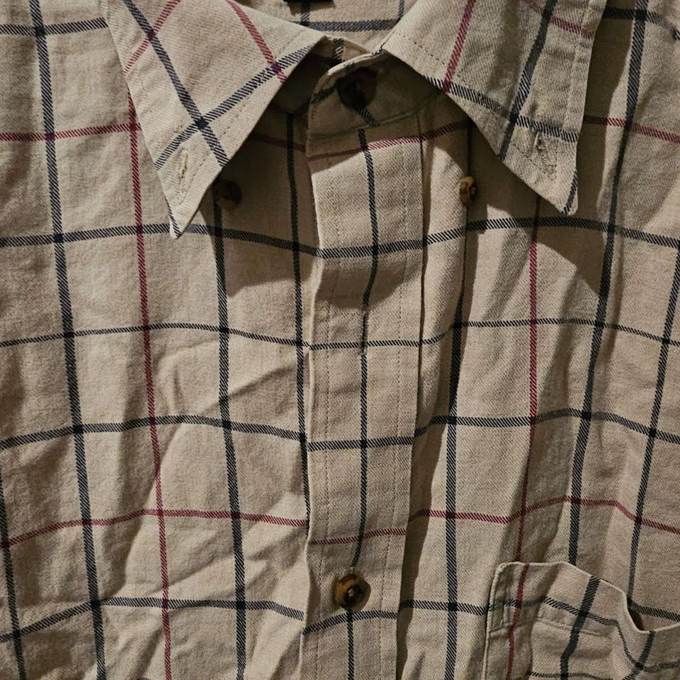 Cambridge Classics Mens XL Plaid Button Down Shirt Cotton Long Sleeve Casual - Image 3 of 4