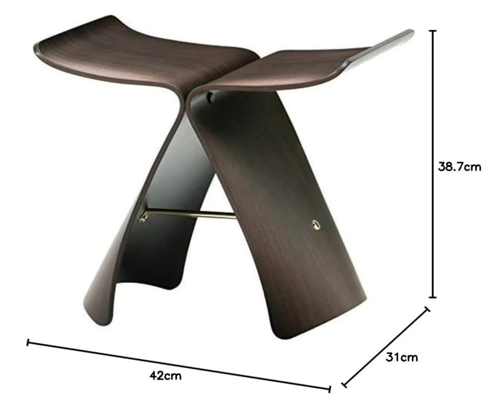 Sori Yanagi Butterfly Stool Rosewood S-0521RW-ST Tendo Mokko Made in Japan New - Image 3 of 4