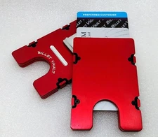 Billet Aluminum Wallet/Credit Card Holder , RFID protection, Plain Front, Red